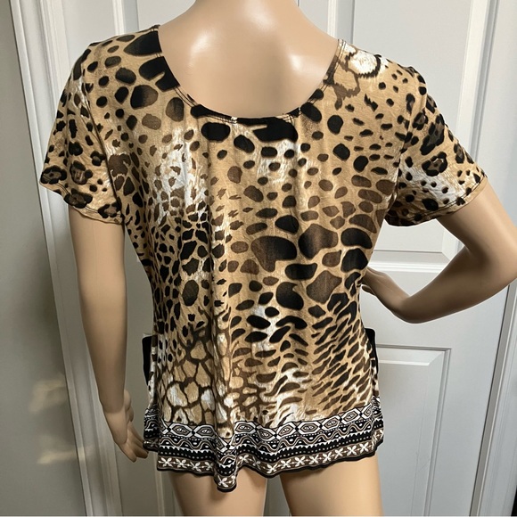 Frank Lyman | Brown & Black stretchy top - Picture 2 of 6